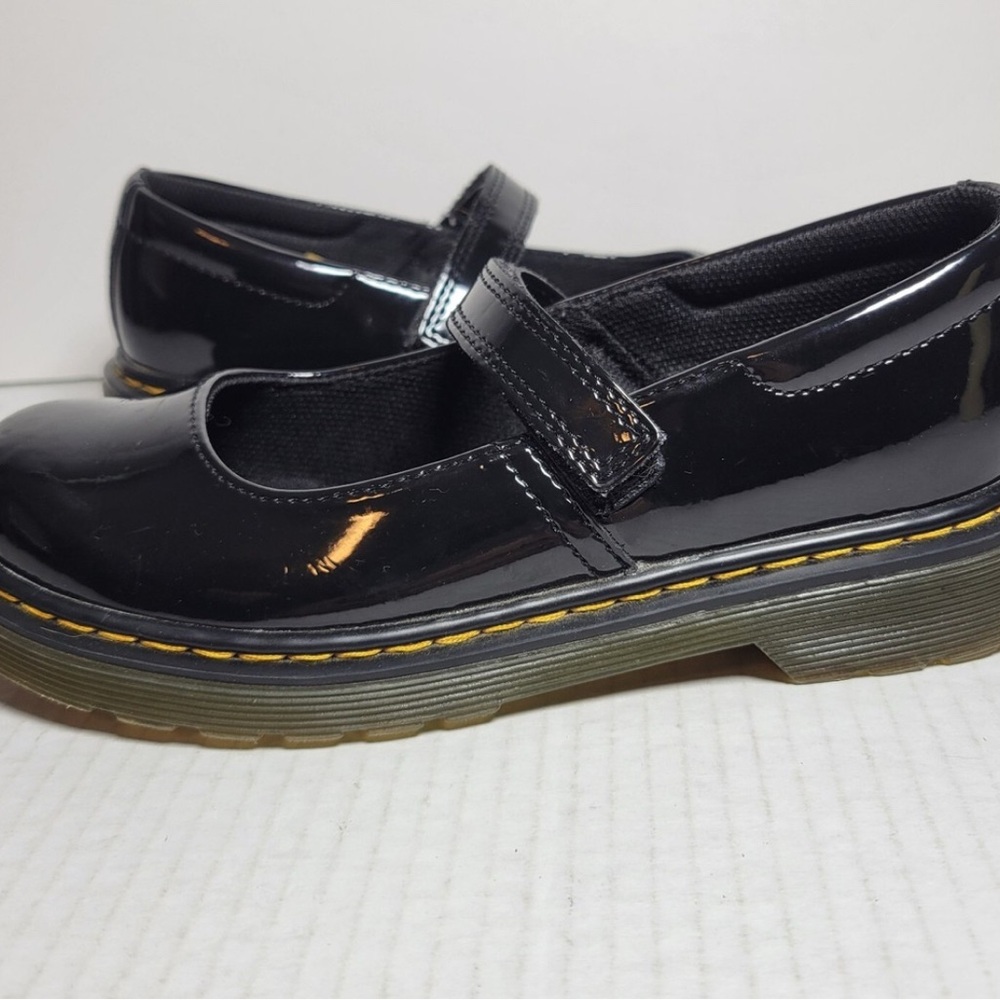 Dr. Martens Black Dress Shoes with Classic Yellow Stitching
